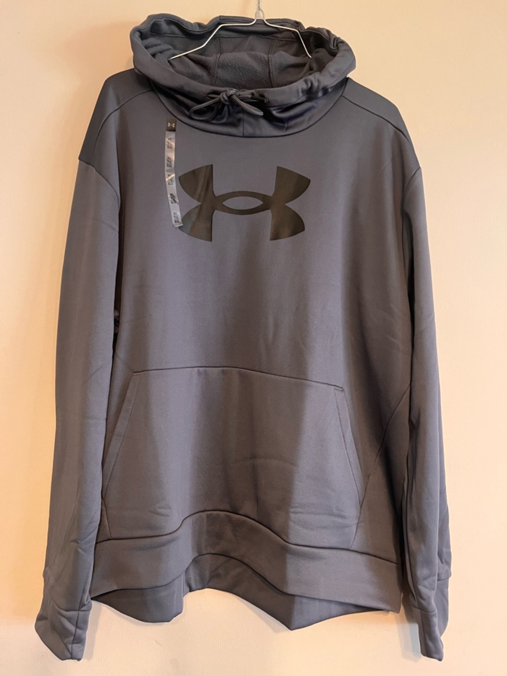 Under Armour Men's Dark Gray Pullover Hoodie with Black Logo
